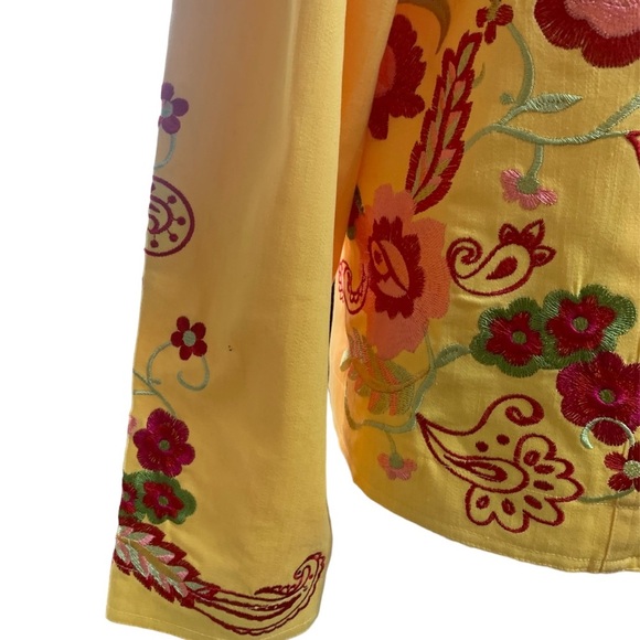 Coldwater Creek Yellow Embroidered Shacket - Picture 2 of 9